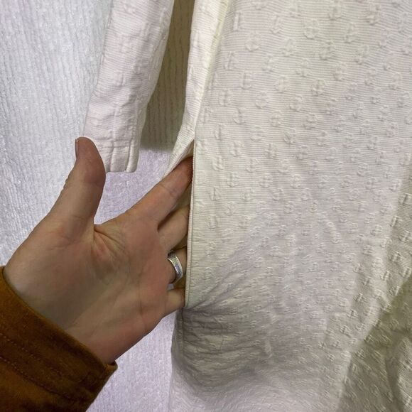 Hatch Cream The Art Maternity 100% Cotton Textured Long Sleeve Jumpsuit Size 0 - Picture 12 of 12